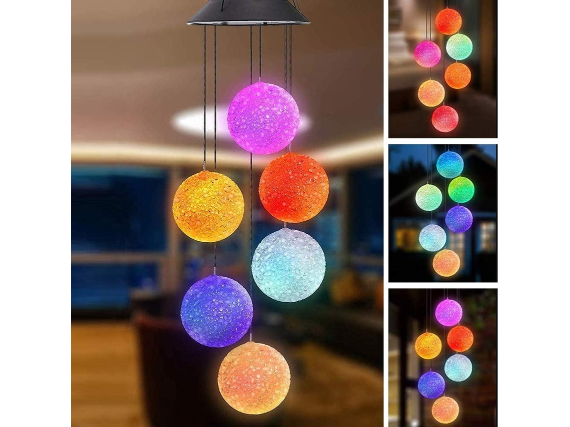 Luminária Solar de Sino com Grânulos de Energia Solar e Design de Esfera Redonda de Quadro-Negro ZMDECQNA