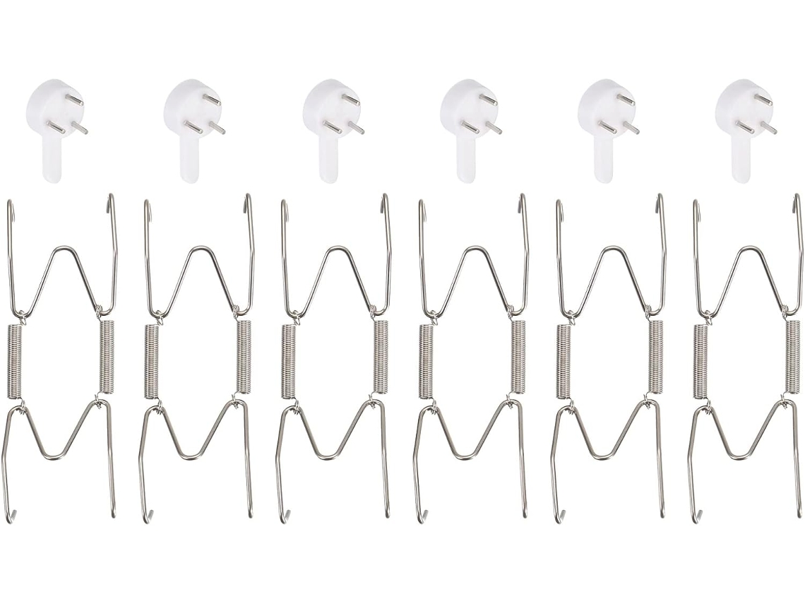 Conjunto de 6 suportes para pratos em aço inoxidável, invisíveis na parede CHABERLU