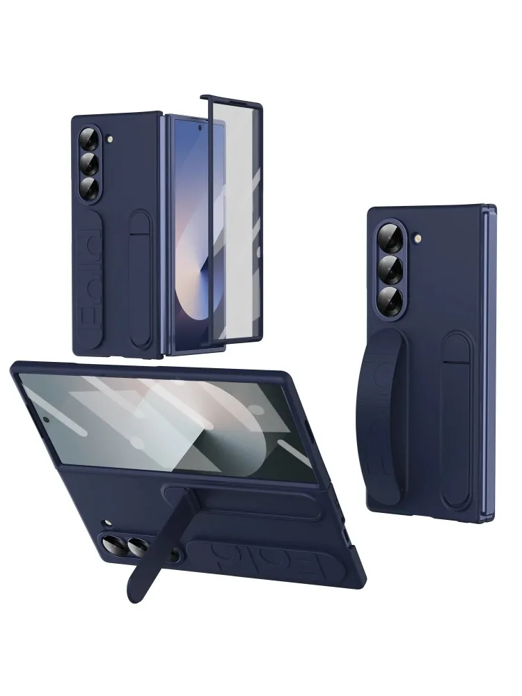 (azul, Galaxy Z Fold3 5g) Capa De Celular Resistente A Arranhões Com Suporte, Capa Protetora De Silicone Antiderrapante