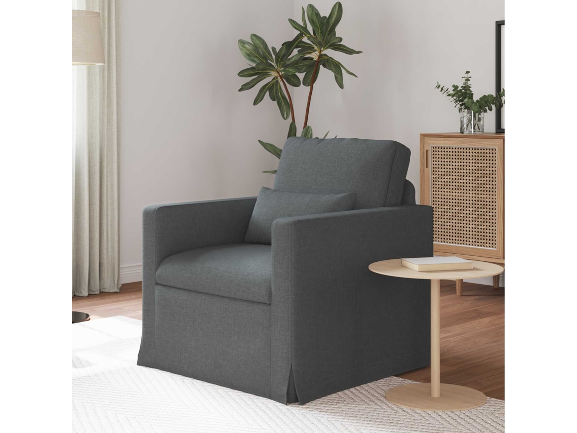 Vidaxl Sofá Cinza Escuro 78 X 78 X 80 Cm Tecido