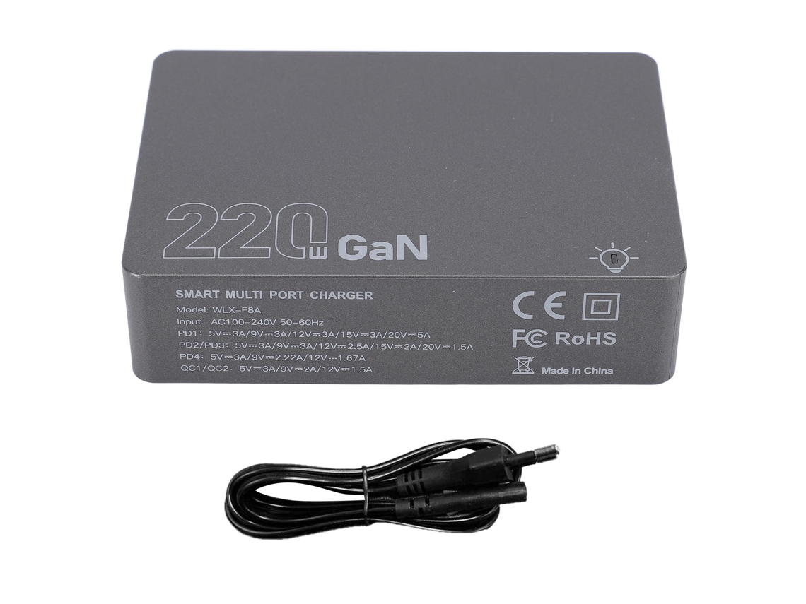 Aetheria carregador Usb C Gan com 4 Portas Type C e 2 Usb a Estação de Carregamento Rápido Pd 100w Plugue Eu