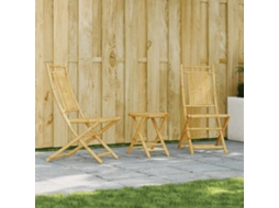Vidaxl 3 Pcs Conjunto De Bistrô Em Bambu
