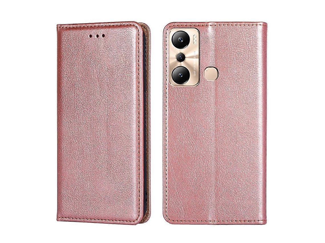 Capa De Celular Em Couro Magnético Com Acabamento Brilhante E Cor Sólida Para Infinix Hot 20i