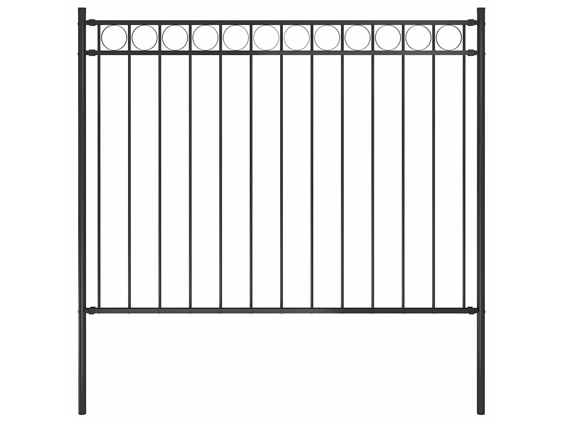 Vidaxl Cerca De Jardim Assen Em Aço, 1,7 X 1,2 M, Preto