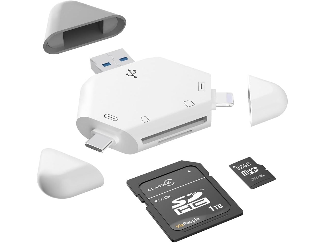 Leitor Cartão Sd 3 em 1, Iphone/ipad, Usb c/a, Adaptador Câmera, Sd/tf ZYBLSSBB