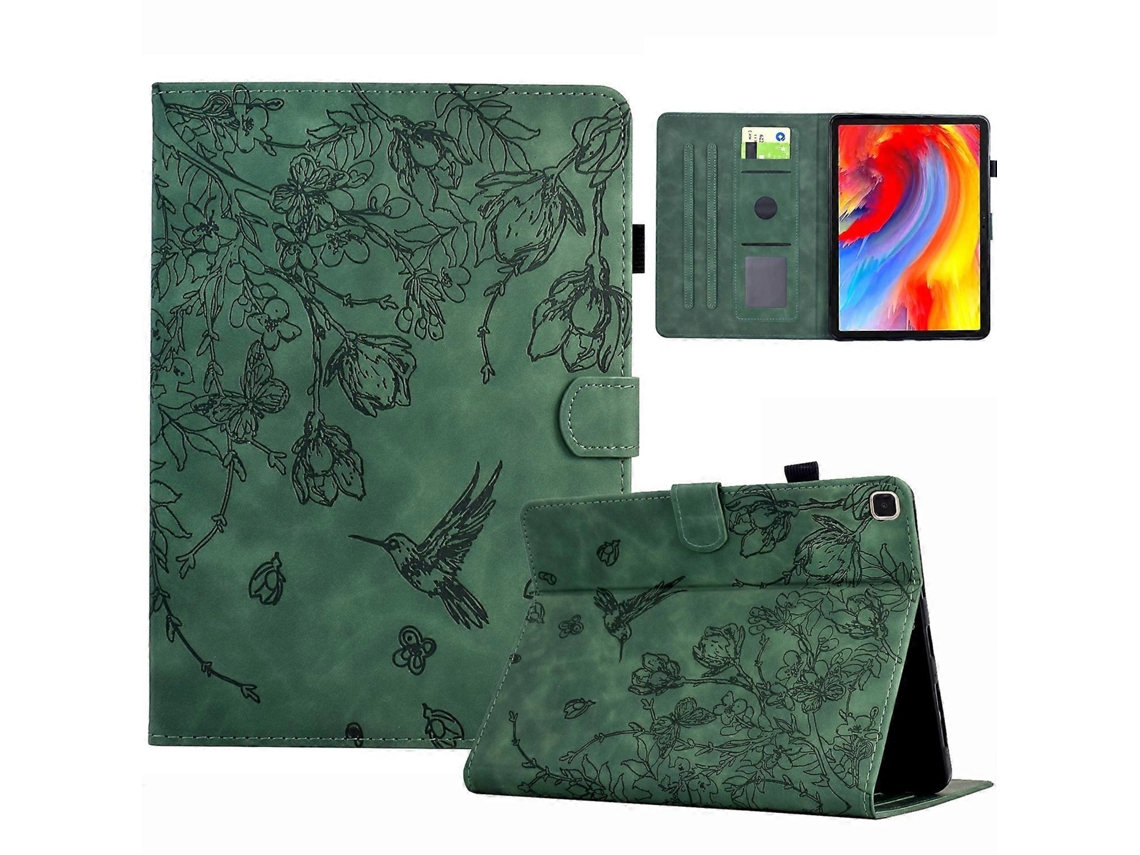 Capa de couro inteligente com estampa de flores e pássaros Webake para tablet