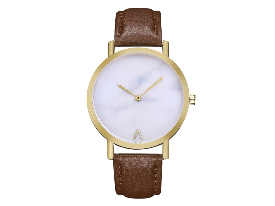 Reloj De Pulsera De Cuarzo Para Mujer Zhoulianfa Con Correa De Pu Simple Color Café