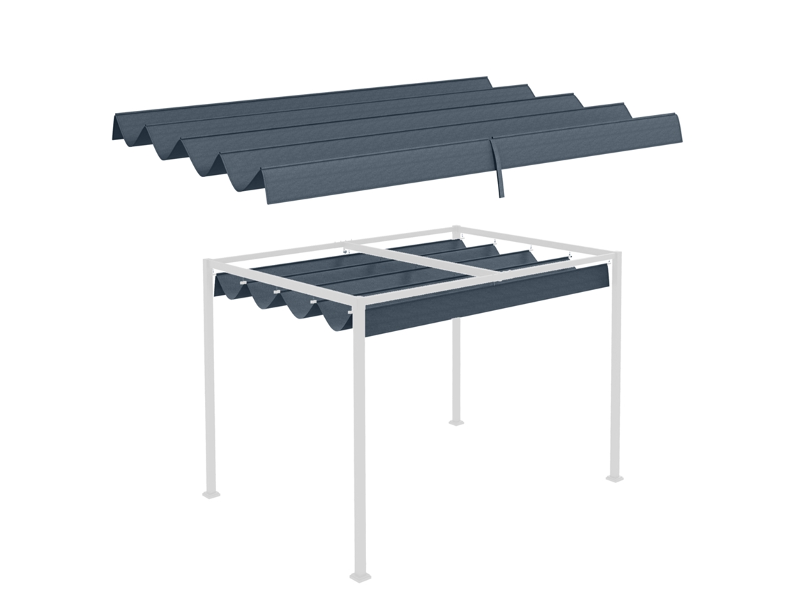 Cobertura Pérgola 3x2,5m Uv Sombreamento Cinza Escuro VELTRIX
