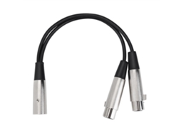 Cabo De Microfone Metal 33 Cm Com Xlr3m Para Xlr3f Duplo