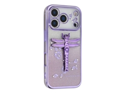 Capa Para Iphone 17 Pro Kadem Dragonfly Glitter - Roxa