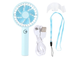 Ventilador Mini Portátil com Suporte Celular Azul