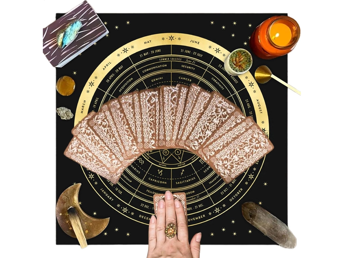 Toalha De Mesa Para Leitura De Tarô, Quadrado De Adivinhação | Tapete Delicado Para Oráculo