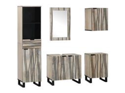 Vidaxl Conjunto De Móveis Para Banheiro Com Gaveta 5 Pcs Marrom Noz