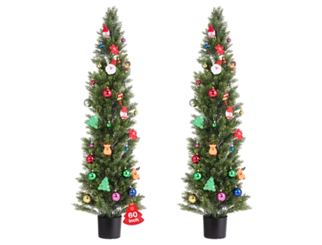 Topiária Artificial De Cedro 1524 Mm Planta De Pinheiro Artificial, 2 Peças Vevor