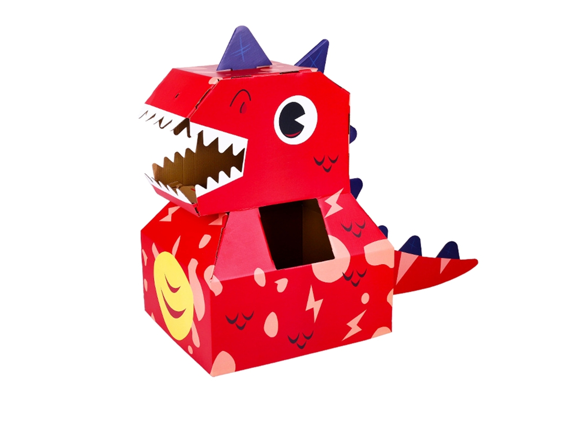 Mali traje de Cabeça de Dinossauro em Papel Diy Vestível para Crianças Brinquedo Educativo