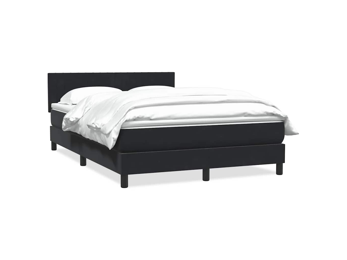 Vidaxl Cama Com Molas/colchão 160x210 Cm Veludo Preto