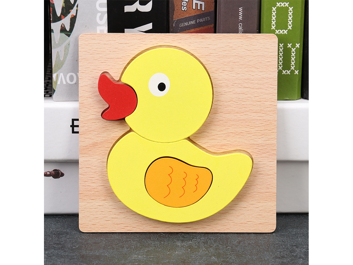 Puzzles De Madeira Para Bebés E Crianças De 1, 2 E 3 Anos, Brinquedos Montessori Educativos Para Bebés Patinho Amarelo Hexinyigjly