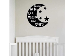 Lua na Minha Vida, Meu Sol e Minhas Estrelas Suaves, Adesivos de Parede para Quarto de Bebê, Adesivos de Vinil para Quarto Infantil, 42x42cm