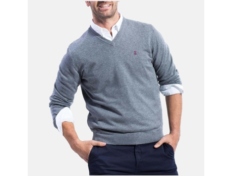 Camisola de Homem PULPO Jersei Gray Pico Cuello Cinzento (XL)