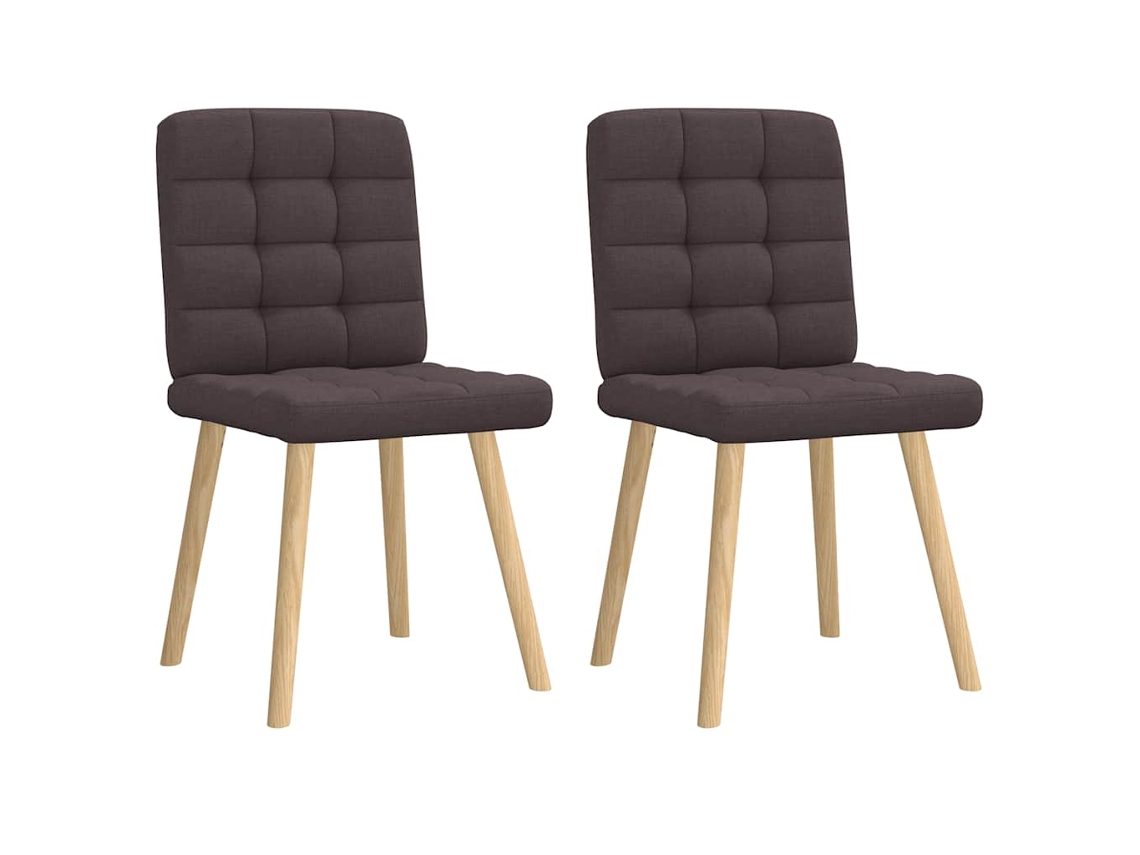Vidaxl Cadeiras De Jantar 2 Pcs Tecido Castanho-escuro