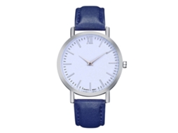 Reloj De Pulsera Unisex De Cuarzo Con Correa De Cuero Pu Zhoulianfa Azul