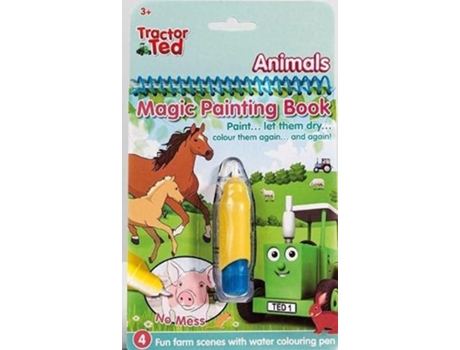Livro Tractor Ted Magic Painting Book Animals de Alexandra Heard (Inglês)