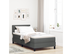 Cama Box Com Colchão E Led Cinza Escuro 90x190 Cm Tecido