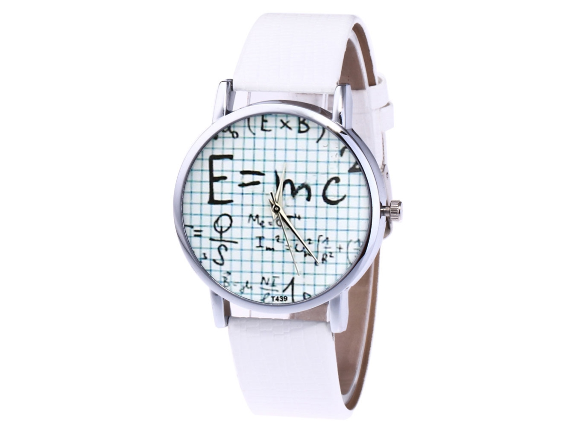 Relógio de pulso unissex casual e criativo Zhoulianfa T439-yx com pulseira de PU, branco.