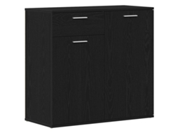 Aparador em Carvalho Preto 80x36x75 cm Madeira Engenheirada MAISON EXCLUSIVE