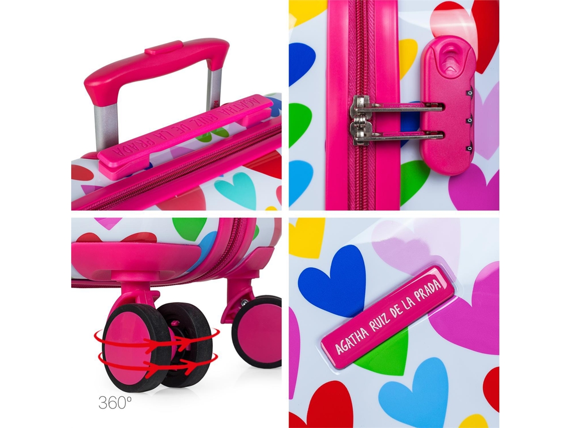 Mala de Cabine AGATHA RUIZ DE LA PRADA Corações Rosa (35 L)