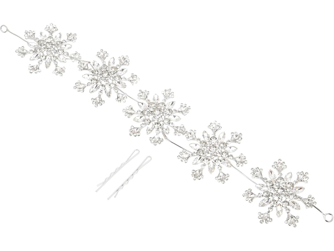 Tiara De Floco De Neve Com Strass Brilhantes, Acessório De Cabelo Leve Para Mulheres E