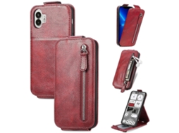 Capa De Celular Vertical Com Zíper Em Couro Para Nothing Phone 2