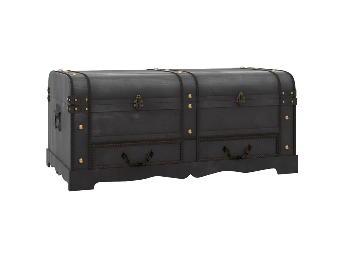 Storage Box,storage Boxes Vidaxl Preto Madeira (90 X 51 X 42 Cm)
