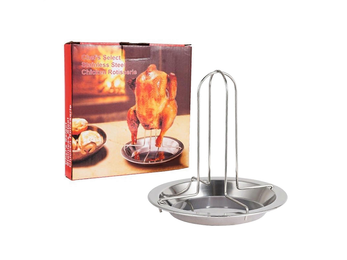 Grelha De Aço Inoxidável Para Assar Frango Com Suporte Para Lata De Cerveja, Com Bandeja Coletora De Gordura, Ideal Para Churrascos E Acampamentos Ao