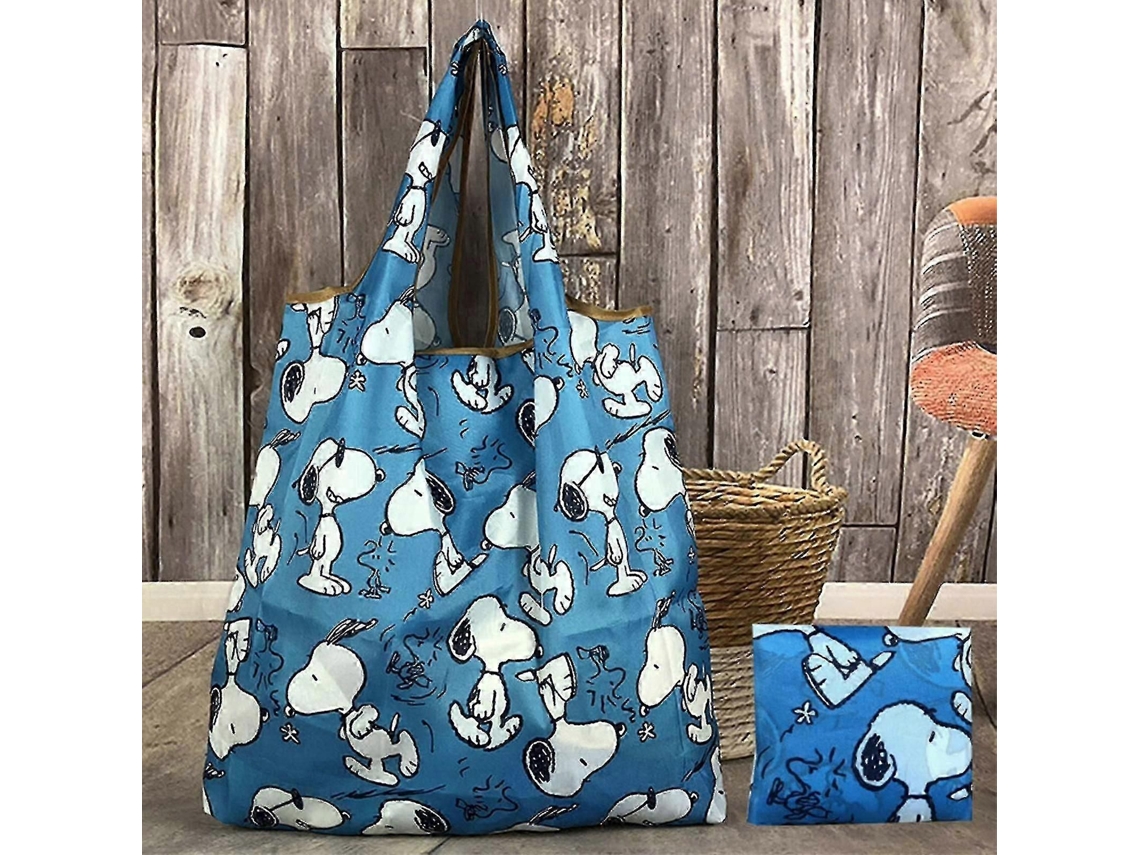 Sacola de Compras Dobrável com Estampa Desenho Animado, Bolsa Mão, Ombro, Tipo Mochila. GOKOCO