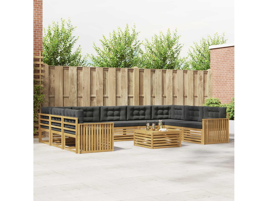 Vidaxl Conjunto De Sofás Para Exterior 10 Unid. Branco E Antracite