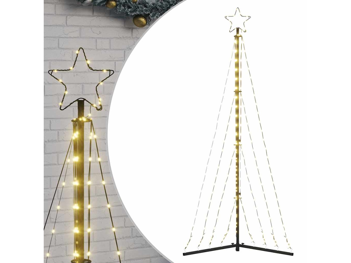 Árvore de natal led VIDAXL Branco Aço revestido a pó (187 cm)