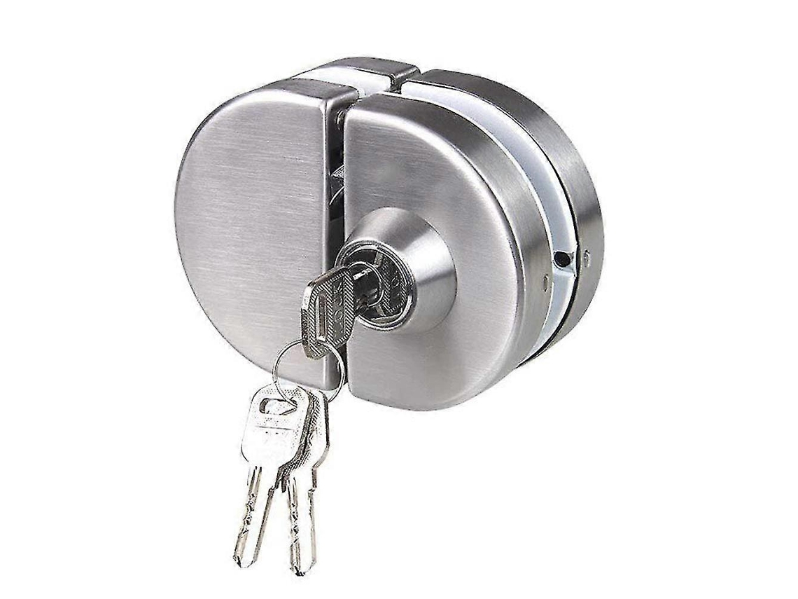 Fechadura Para Porta De Vidro Dupla Em Aço Inoxidável 304, Com Abertura Ambos Os Lados E Ganchos Portas Sem Moldura 10 A 12 Mm Espessura.