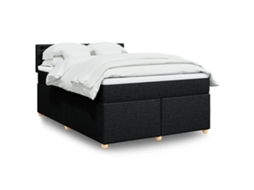 Vidaxl Cama Com Molas/colchão 160x200 Cm Tecido Preto