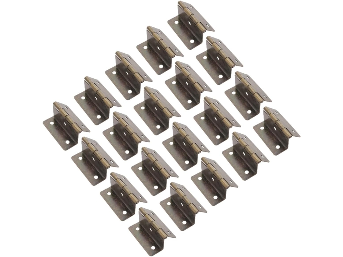 20 Dobradiças Triplas Dobráveis Para Portas De Armário, Cor Café.