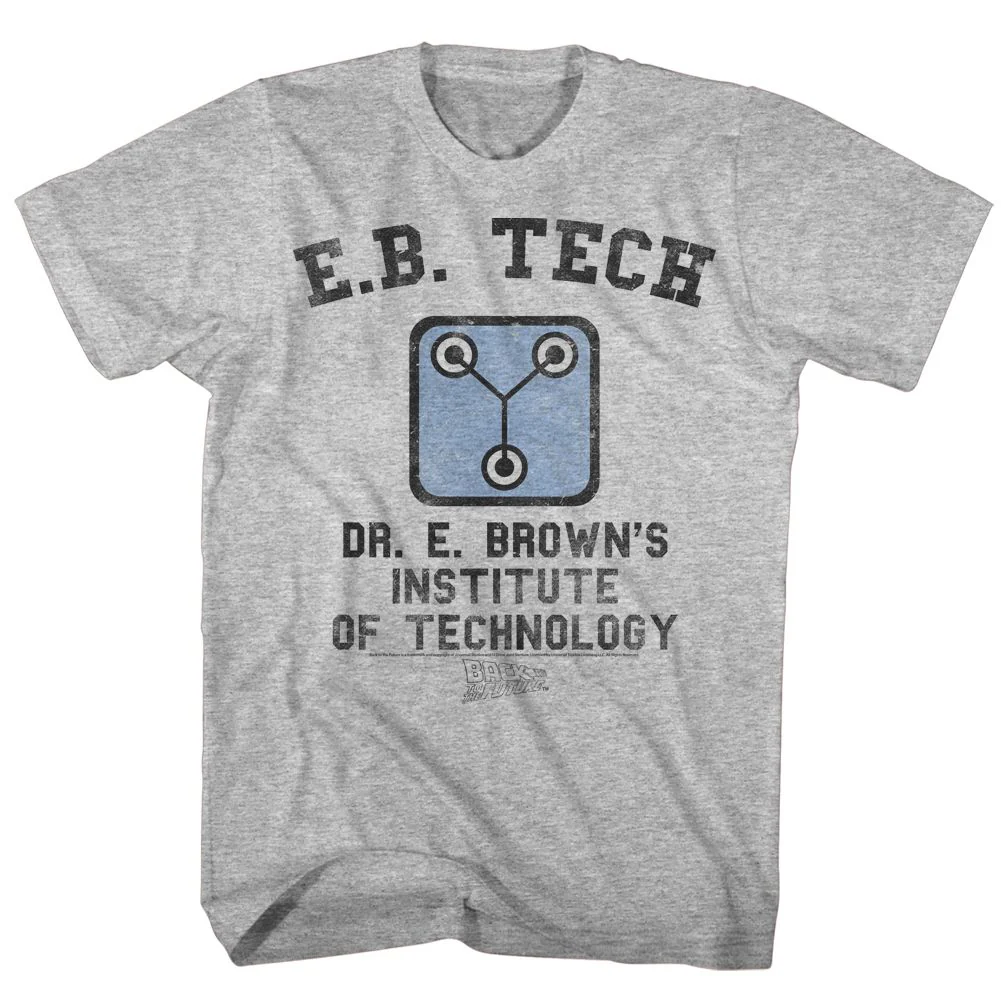 Unisex Adult T-shirt Rockinstone Back To The Future Movie Eb Tech Heather Gray Sizes