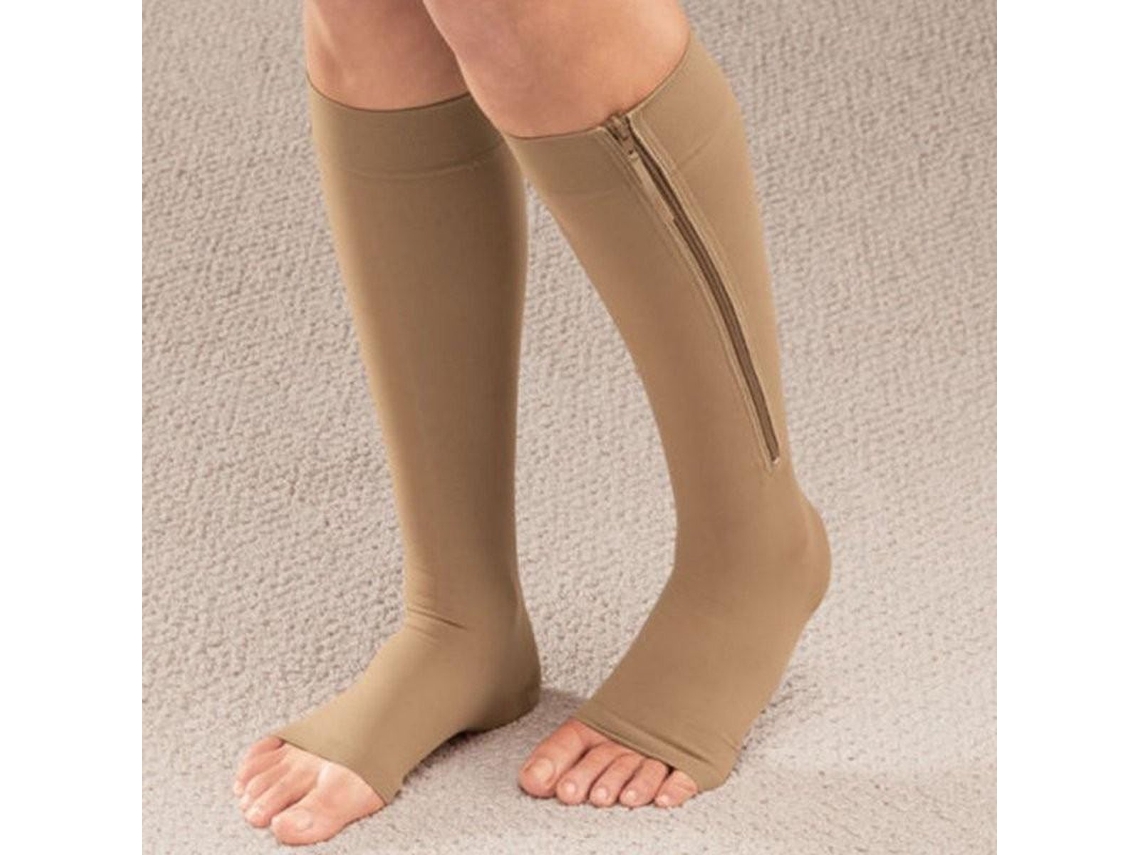 Meias De Compressão Bege Para Homem/mulher, Tamanho Pequeno/médio, Meias De Suporte Elástico Para Um Suporte Ideal