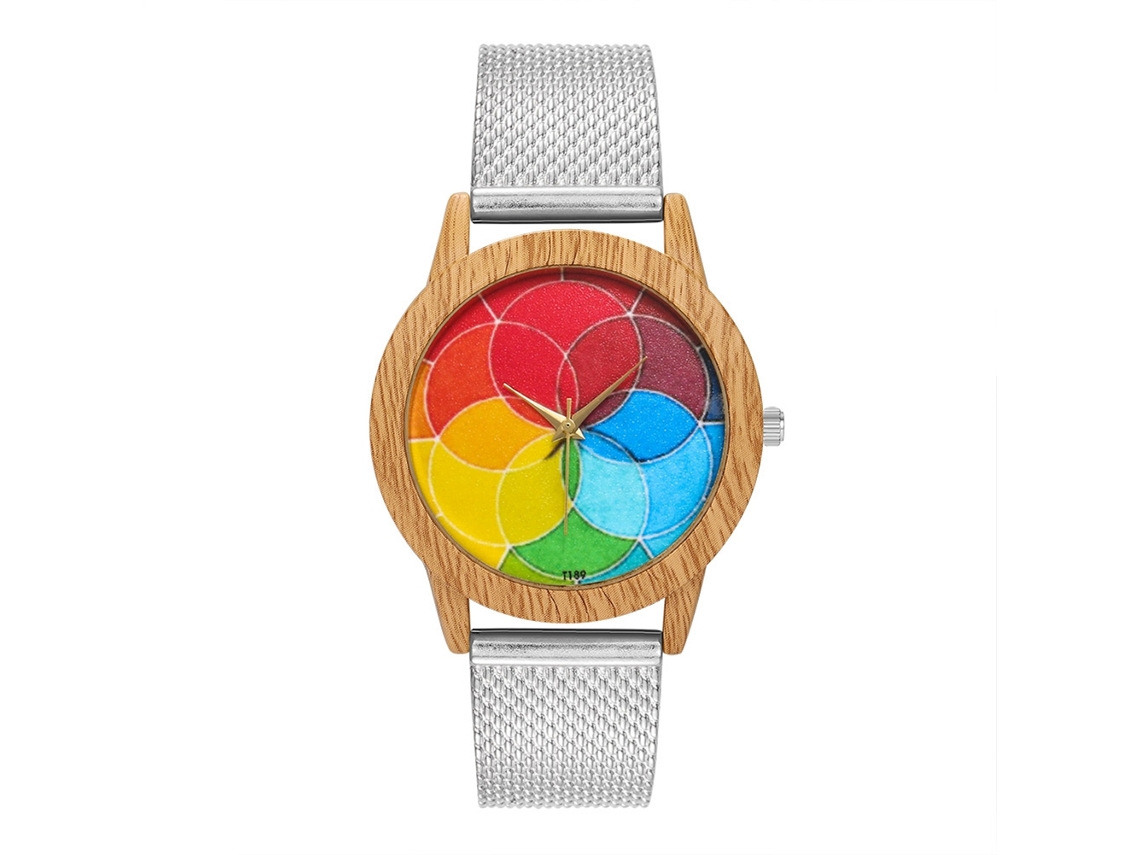 Relógio de quartzo unissex com pulseira de silicone/malha, casual, prateado, moderno 2026