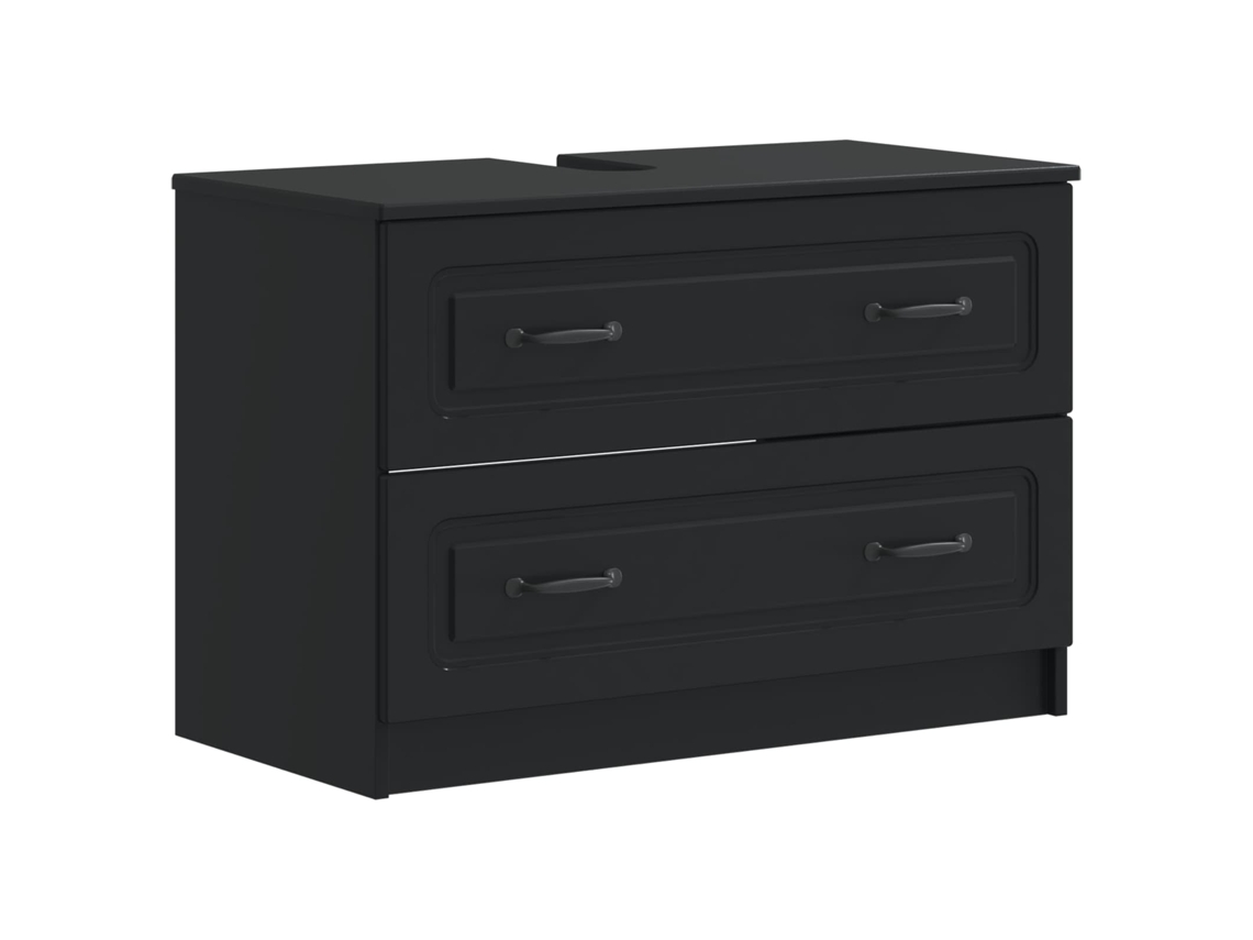 Vidaxl Armário Para Pia De Banheiro Utrecht Preto 82 X 41 X 56 Cm