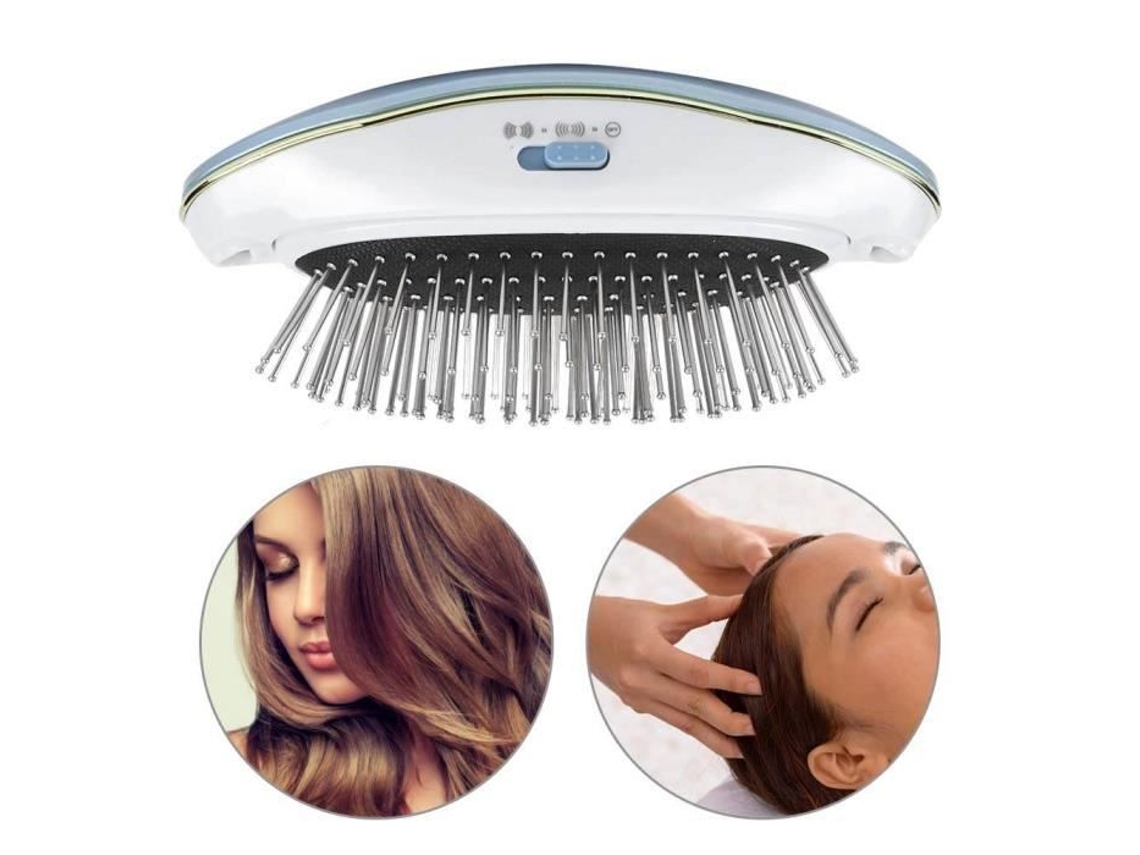 Escova de cabelo elétrica nova escova de cabelo de íon negativo antiestático pente de massagem de couro elétrico S/MARCA