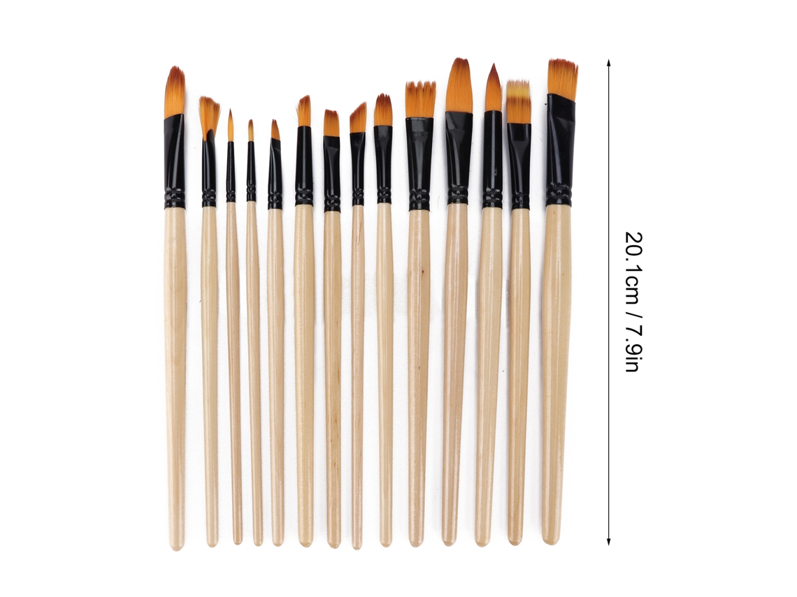 Conjunto De Pincéis De Pintura De Nylon Multimodal Com Bolsa Amarela Para Óleo, Acuarela E Acrílico