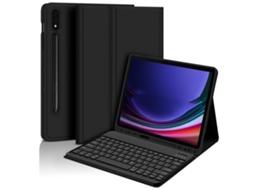 Capa Com Teclado Bluetooth Compatível Com Samsung Galaxy Tab A9+ 2023 (11 Polegadas), Cor Preto