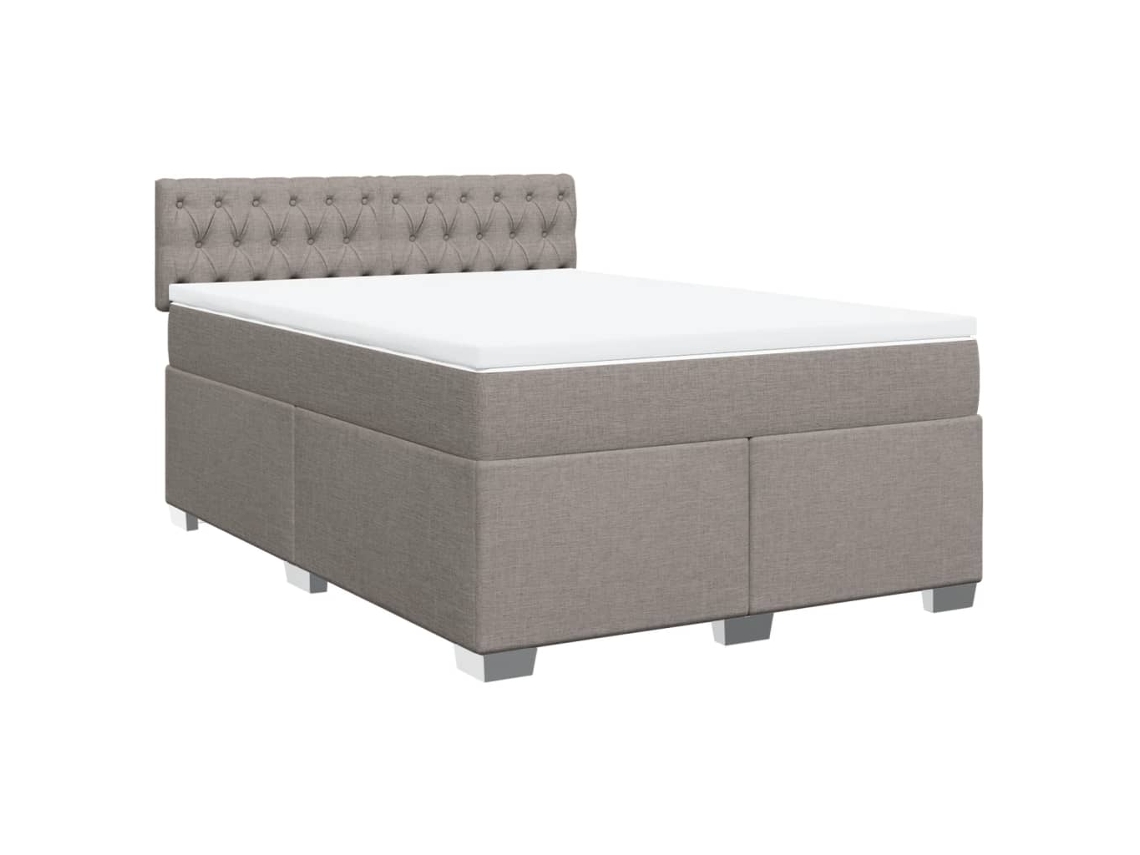 Box Spring Bed, Box Spring Beds Vidaxl Cinzento-acastanhado Tecido (160 X 200 Cm)
