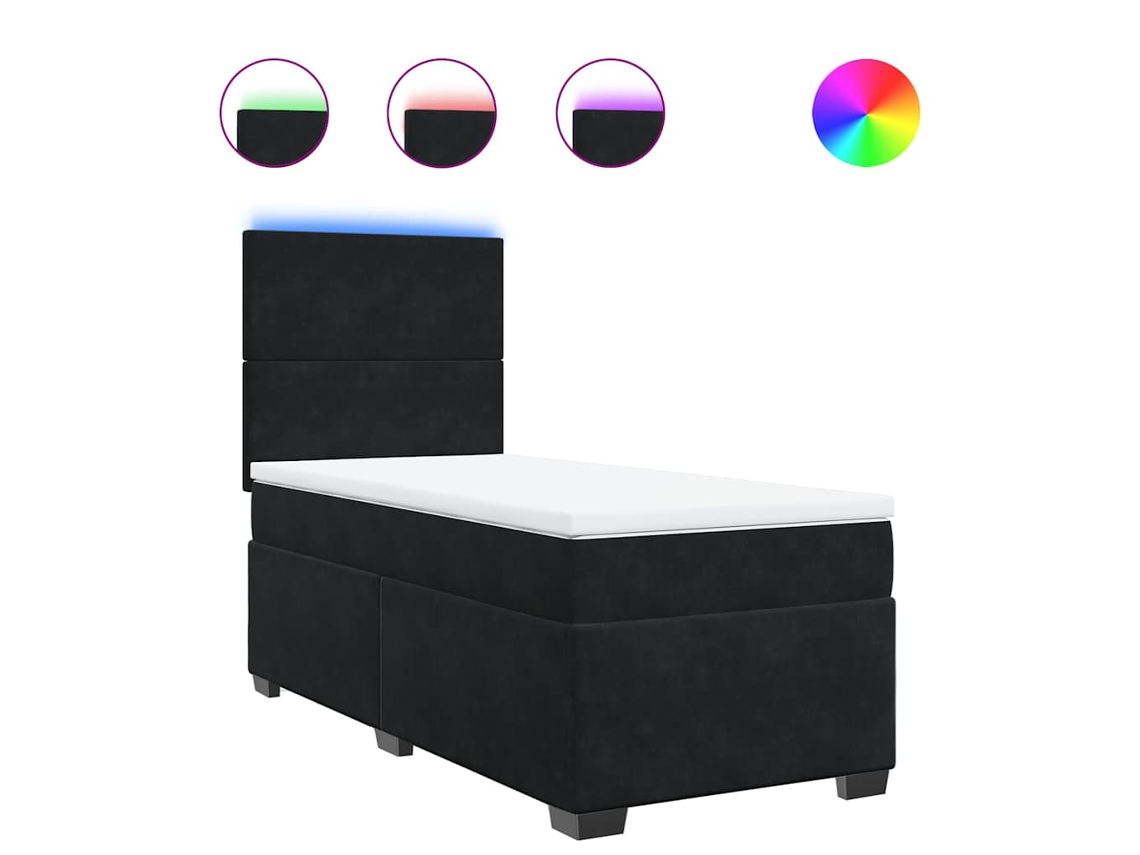 Box Spring Bed, Box Spring Beds Vidaxl Preto Veludo (100 X 200 Cm)
