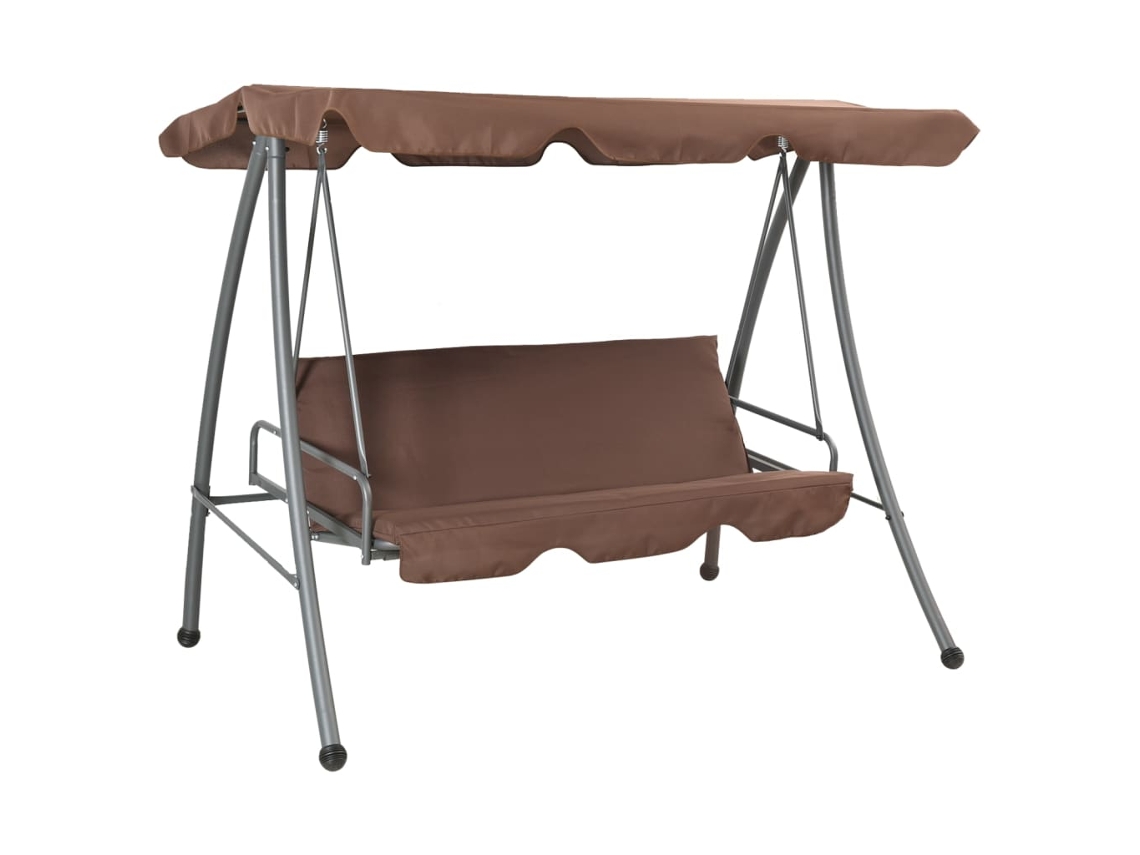 Vidaxl Baloiço De Jardim Com Toldo Cor Café